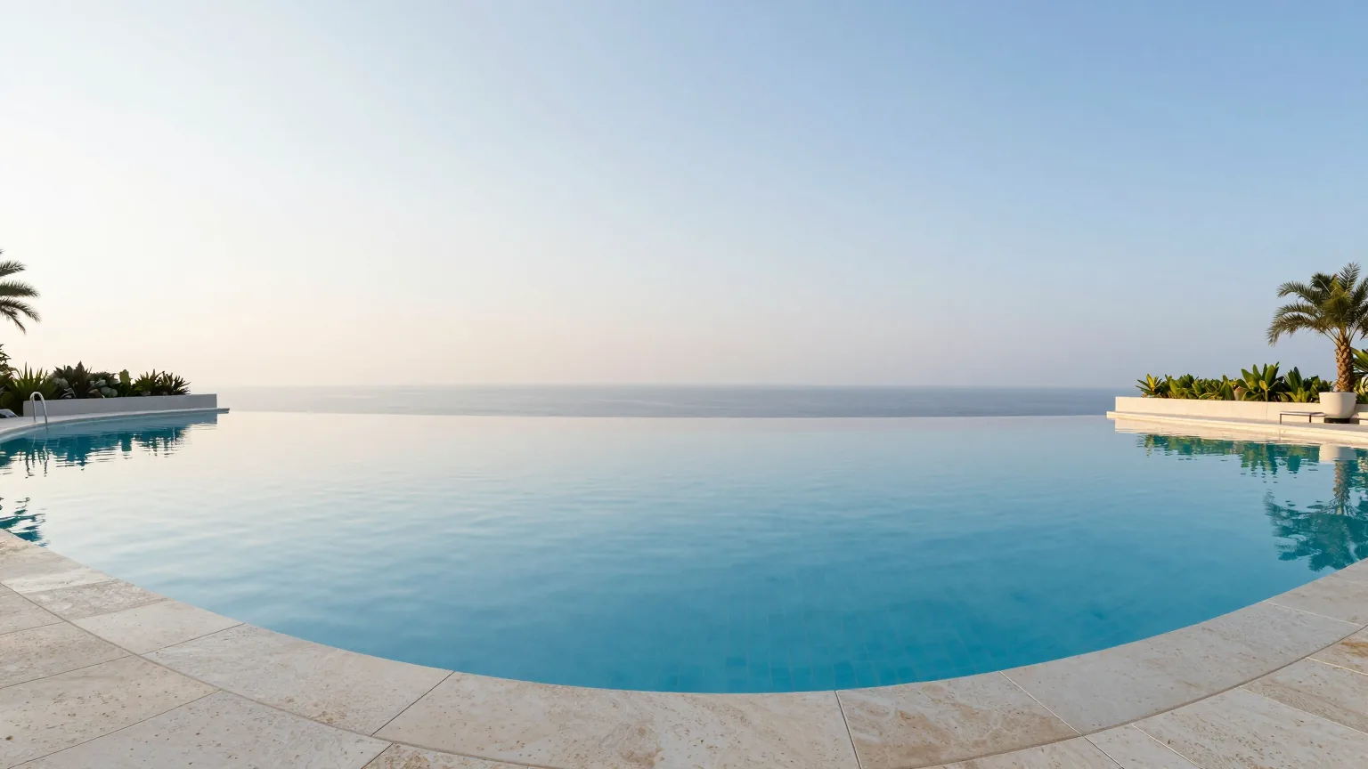 Clear, well-maintained swimming pool at a coastal home